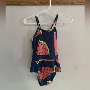 Tea Collection Watermelon Print One Piece Swimsuit - Pink and Blue